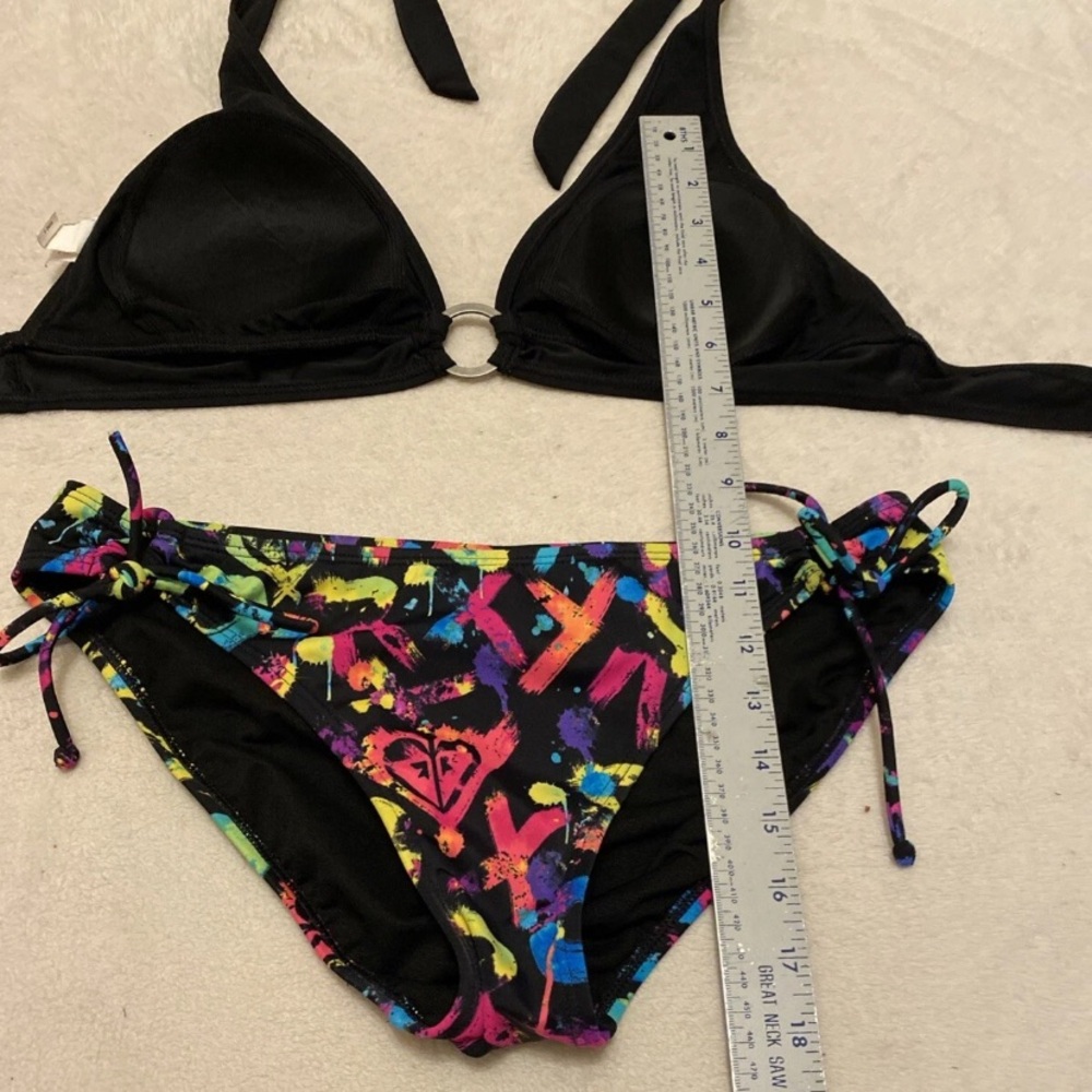 Merona Black Bikini with Roxy Multicolor Patterned Bottom - Picture 14 of 16